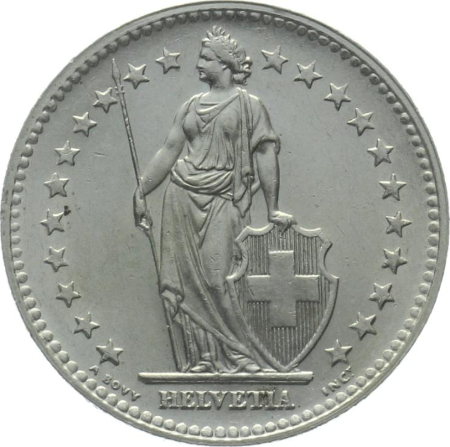 2 Franken 1944 B - Prachtstück, fast stempelglanz